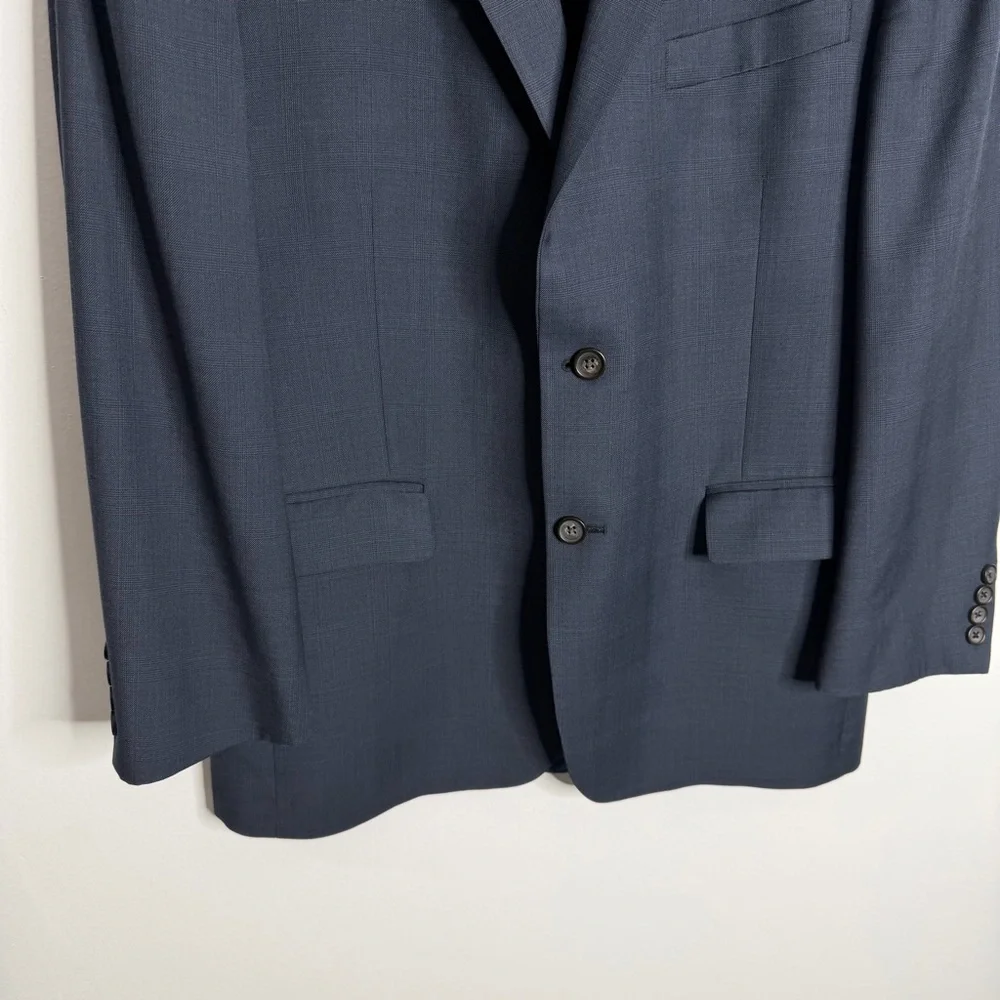 Brooks Brothers Men’s 346‎ Madison Fit Wool Blazer Navy Plaid 41R Workwear